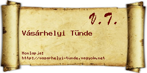 Vásárhelyi Tünde névjegykártya